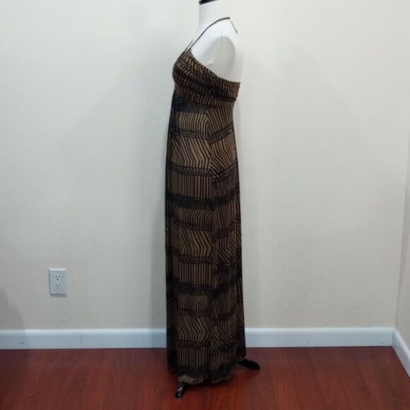 T-Bags Los Angeles Braided Halter Tiger Stripe Maxi Dress - Size S - Picture 5 of 12